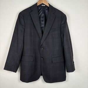 Joseph Abboud‎ Hertitage Sport Coat Men's Size 42R Gray Plaid 100% Wool Blazer